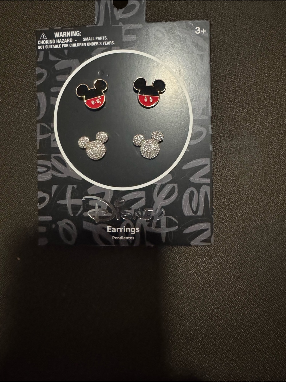 Disney Kids Mickey Mouse Red & Silver Stud Earring Set New Gift - Picture 6 of 7